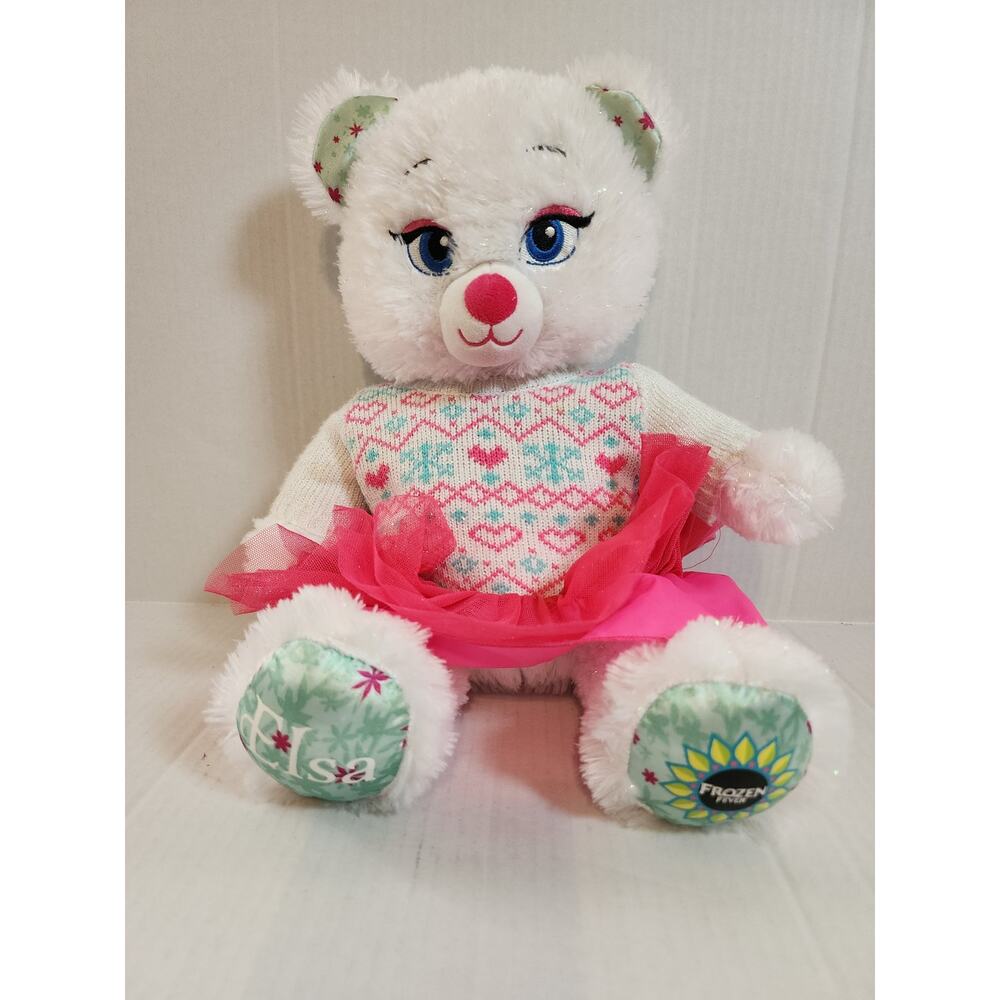 Build A Bear Disney Elsa Frozen Forever White Tinsel‎  17" Stuffed  Animal